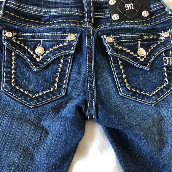Miss Me boot cut jeans with decorative buttons. - Picture 1 of 7